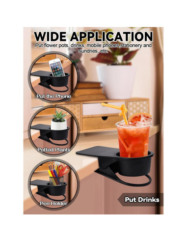 Soporte para Tazas Lanstics 3PCS con Abrazadera Negro