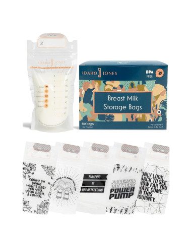 Bolsas de Almacenamiento de Leche Materna Idaho Jones - 60 Unidades, 226.8 Gramos