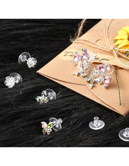 200 Respaldo de Pendientes Outus Transparentes 10mm Goma