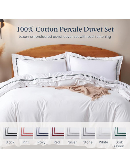 Funda de Edredón Ella Jayne Twin XL 100% Algodón Negro 3 Piezas