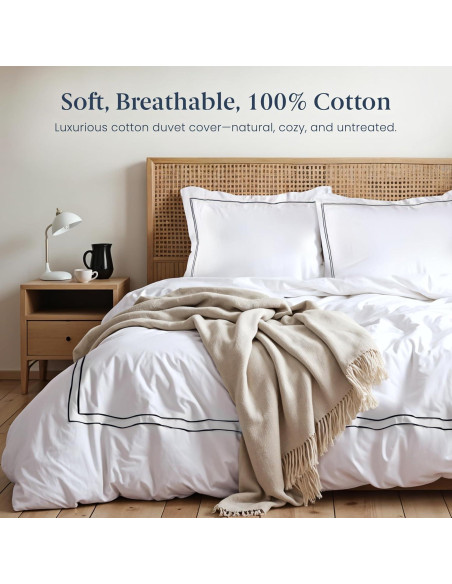 Funda de Edredón Ella Jayne Twin XL 100% Algodón Negro 3 Piezas