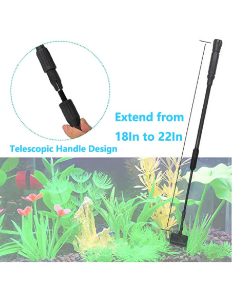 Kit de limpieza de acuarios Carefree Fish 4EN1 fibra carbono
