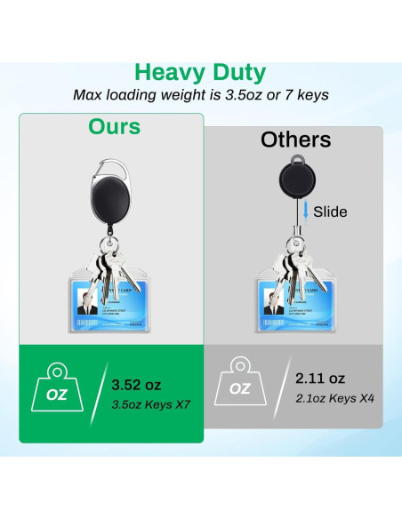 30 Sujetadores de Identificación Retráctiles Selizo Negro