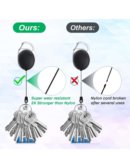 30 Sujetadores de Identificación Retráctiles Selizo Negro