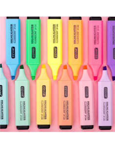 Marcador Resaltador ZEYAR 12 Colores Pastel Punta Biselada 2