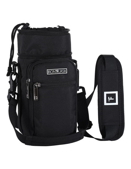 Porta Botellas IRON FLASK con Correa Ajustable y Bolsillos