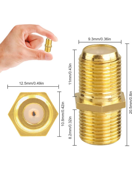 Conector Coaxial VCE F Hembra a Hembra - Paquete de 2