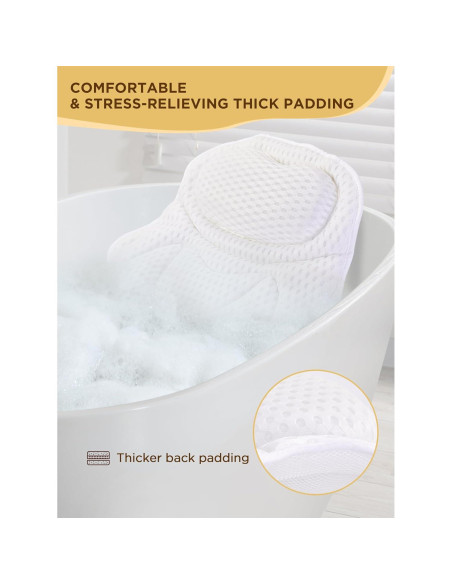 Almohada de Baño Kfosue con Soporte para Cuello y Espalda Almohada de Baño Kfosue con Soporte para Cuello y Espalda