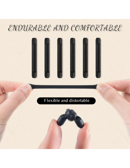 12 Pares Almohadillas de Silicona Frienda para Gafas - Negro