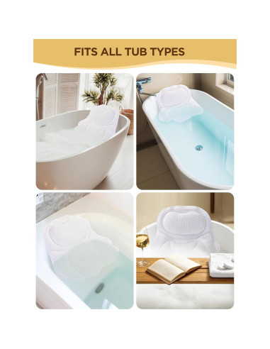 Almohada de Baño Kfosue con Soporte para Cuello y Espalda