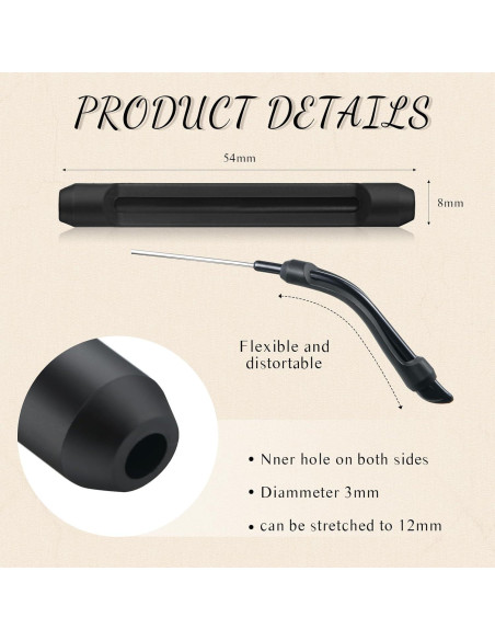 12 Pares Almohadillas de Silicona Frienda para Gafas - Negro