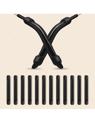 12 Pares Almohadillas de Silicona Frienda para Gafas - Negro