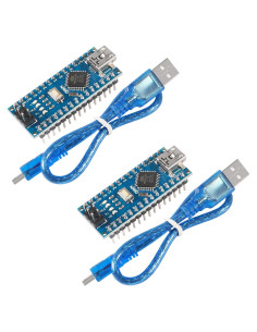 2 Placas Nano DORHEA ATmega328P con Cable USB 5V 16MHz