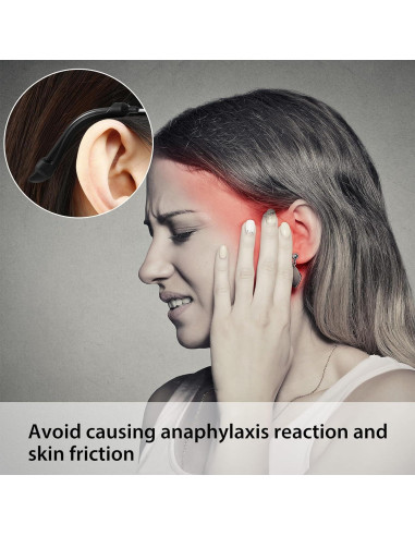 12 Pares Almohadillas de Silicona Frienda para Gafas - Negro