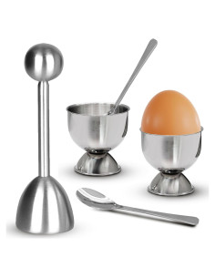 Juego de Tazas y Cortador de Huevos Acero Inoxidable Vibedor