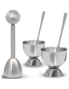 Juego de Tazas y Cortador de Huevos Acero Inoxidable Vibedor 2