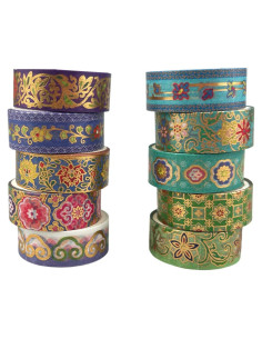 Conjunto de Cinta Washi Vintage Baijixin 10 Rollos Floral 15mm