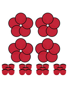 20PCS Ventiladores de Disco Volador Plegables YEAHACLUB Burdeos