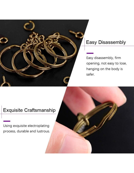 Kit 450 Piezas Anillos de Llave Swpeet 25mm con Cadena