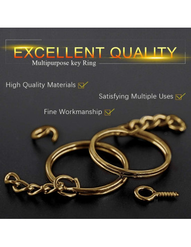 Kit 450 Piezas Anillos de Llave Swpeet 25mm con Cadena