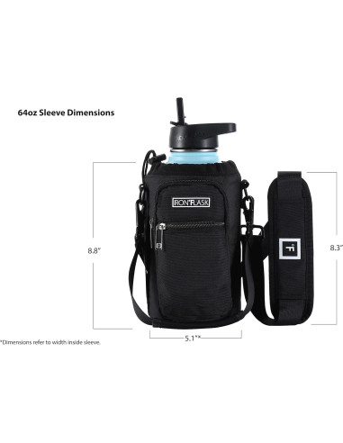 Porta Botellas IRON FLASK con Correa Ajustable y Bolsillos