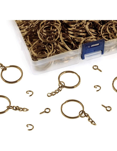 Kit 450 Piezas Anillos de Llave Swpeet 25mm con Cadena