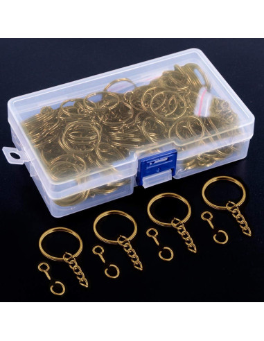 Kit 450 Piezas Anillos de Llave Swpeet 25mm con Cadena