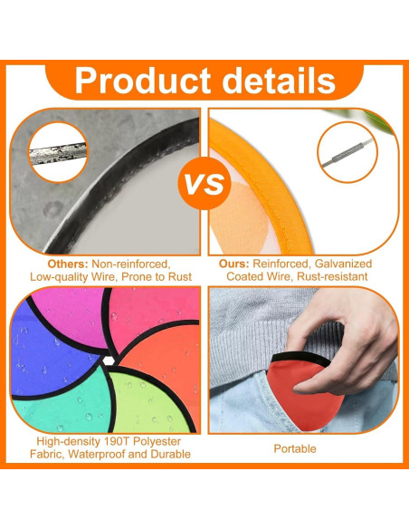 20PCS Ventiladores de Disco Volador Plegables YEAHACLUB Burdeos