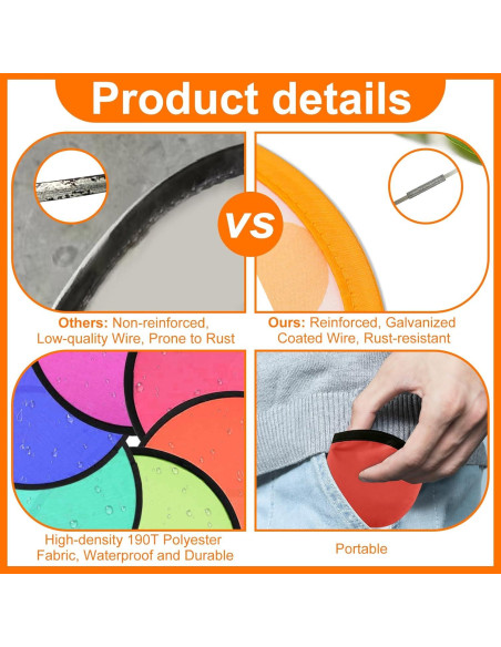 20PCS Ventiladores de Disco Volador Plegables YEAHACLUB Burdeos