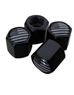 Tapas de Válvula de Neumático Tactilian 4 Pack - Aluminio Negro Mate