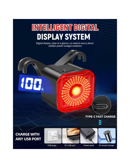 Luz Trasera de Bicicleta DARKBEAM T25 LED Recargable USB-C Luz Trasera de Bicicleta DARKBEAM T25 LED Recargable USB-C