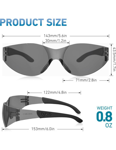 Gafas de Seguridad WFEANG ANSI Z87.1 Resistentes a Rayones