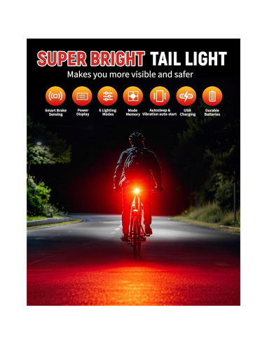 Luz Trasera de Bicicleta DARKBEAM T25 LED Recargable USB-C