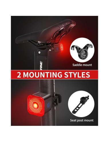 Luz Trasera de Bicicleta DARKBEAM T25 LED Recargable USB-C