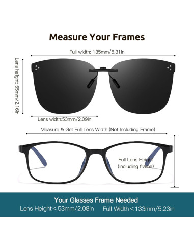 Gafas de Sol Clip On VIEWBETTER Polarizadas UV Gris