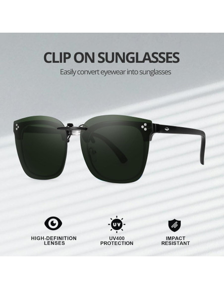 Gafas de Sol Clip On VIEWBETTER Polarizadas UV Gris