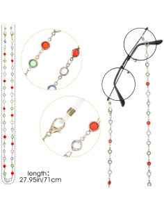 Cadena de Gafas YBEATY con Perlas - 4 Piezas, 71 cm 2