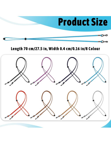 Correa para Gafas de Cuero JIYIN - 8 Colores, Ajustable 70cm