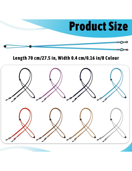 Correa para Gafas de Cuero JIYIN - 8 Colores, Ajustable 70cm