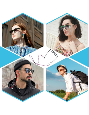 Correa para Gafas de Cuero JIYIN - 8 Colores, Ajustable 70cm