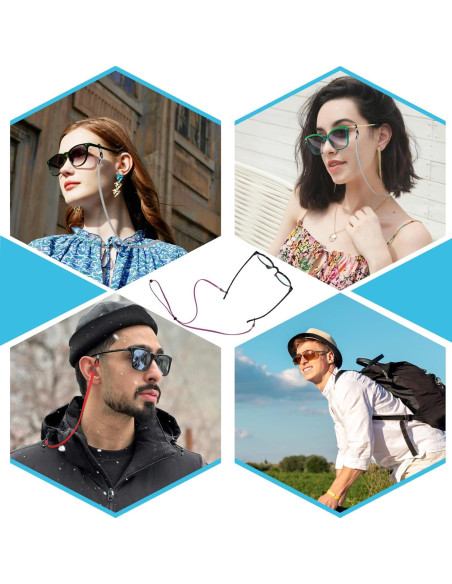 Correa para Gafas de Cuero JIYIN - 8 Colores, Ajustable 70cm