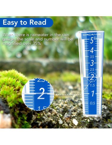 Medidor de Lluvia Circrane Azul 12.7 cm con Soporte y Tornillos