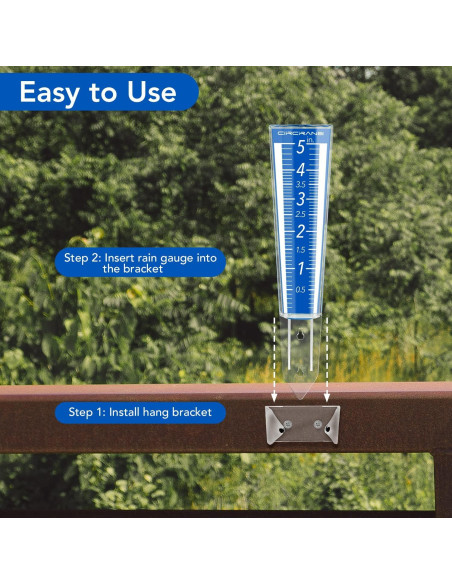 Medidor de Lluvia Circrane Azul 12.7 cm con Soporte y Tornillos