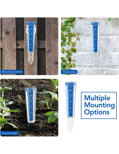 Medidor de Lluvia Circrane Azul 12.7 cm con Soporte y Tornillos