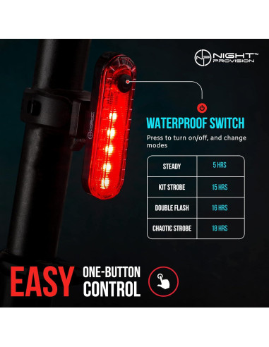Luz Trasera para Bicicleta NP Night Provision KIT-R1 - 4 Modos LED