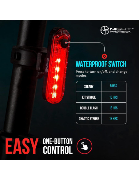 Luz Trasera para Bicicleta NP Night Provision KIT-R1 - 4 Modos LED