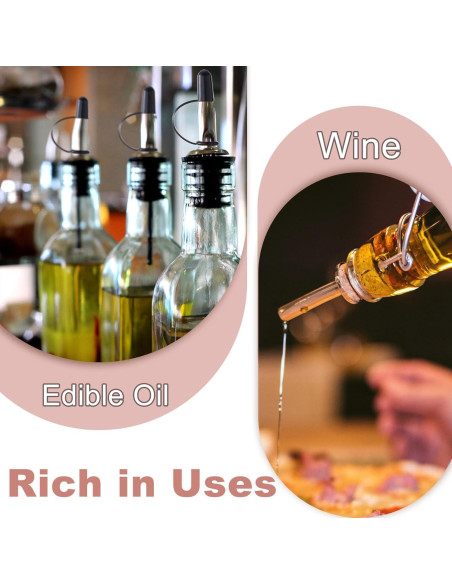 12 Tapas de Vertido de Licor Isslly Negras Reutilizables