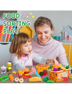 Juego de Comida AROIC 92 Piezas para Niños - Frutas y Verduras 2