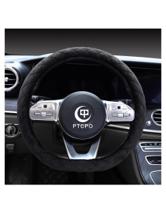 Funda de Volante PTCPO Velvet Universal Antideslizante Negro
