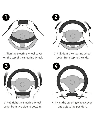 Funda de Volante PTCPO Velvet Universal Antideslizante Negro